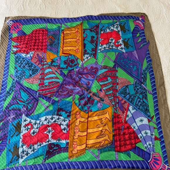 Hermes Scarf Carre 90 Silk Etendards et Bonnieres - Picture 2 of 4